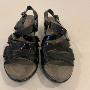 Dansko Sandals Black Patent Sandals Euro 38